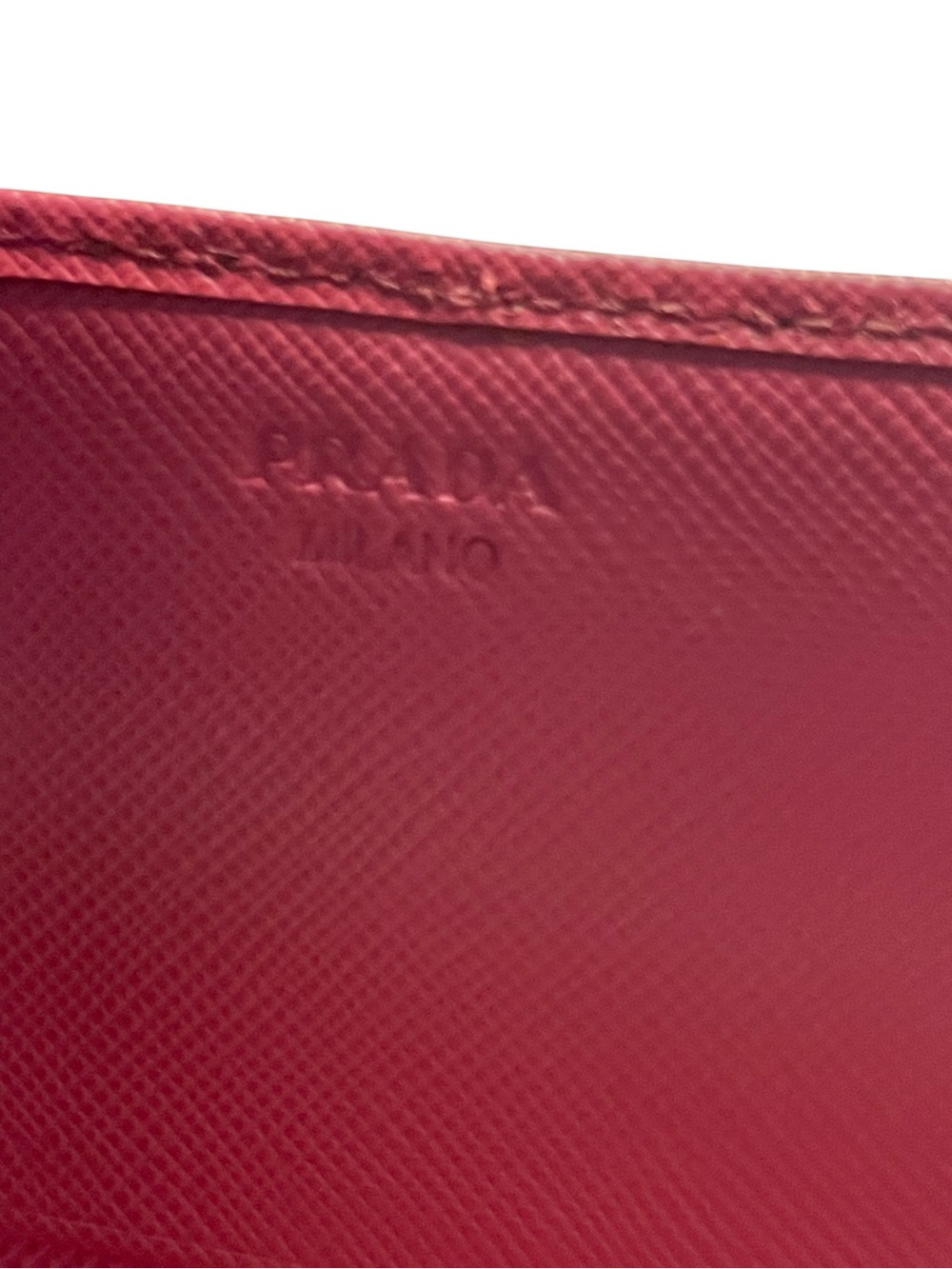PRADA Red Saffiano Leather Long Flap Continental Wallet Gold Hardware - Picture 5 of 12